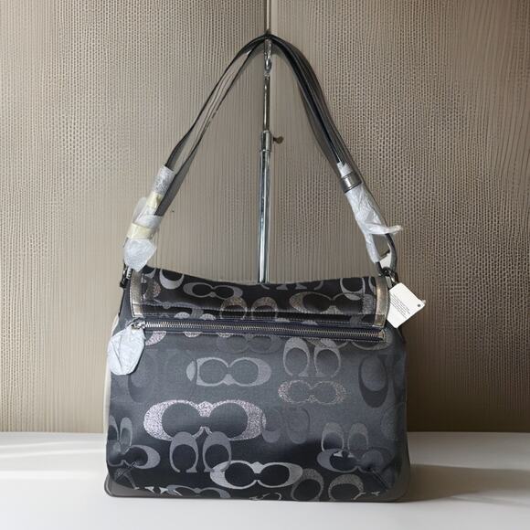 Coach Shoulder Penelope Sig Flap Bag F20461 NWT Rare Discontinued Grey/Silver - Picture 9 of 14